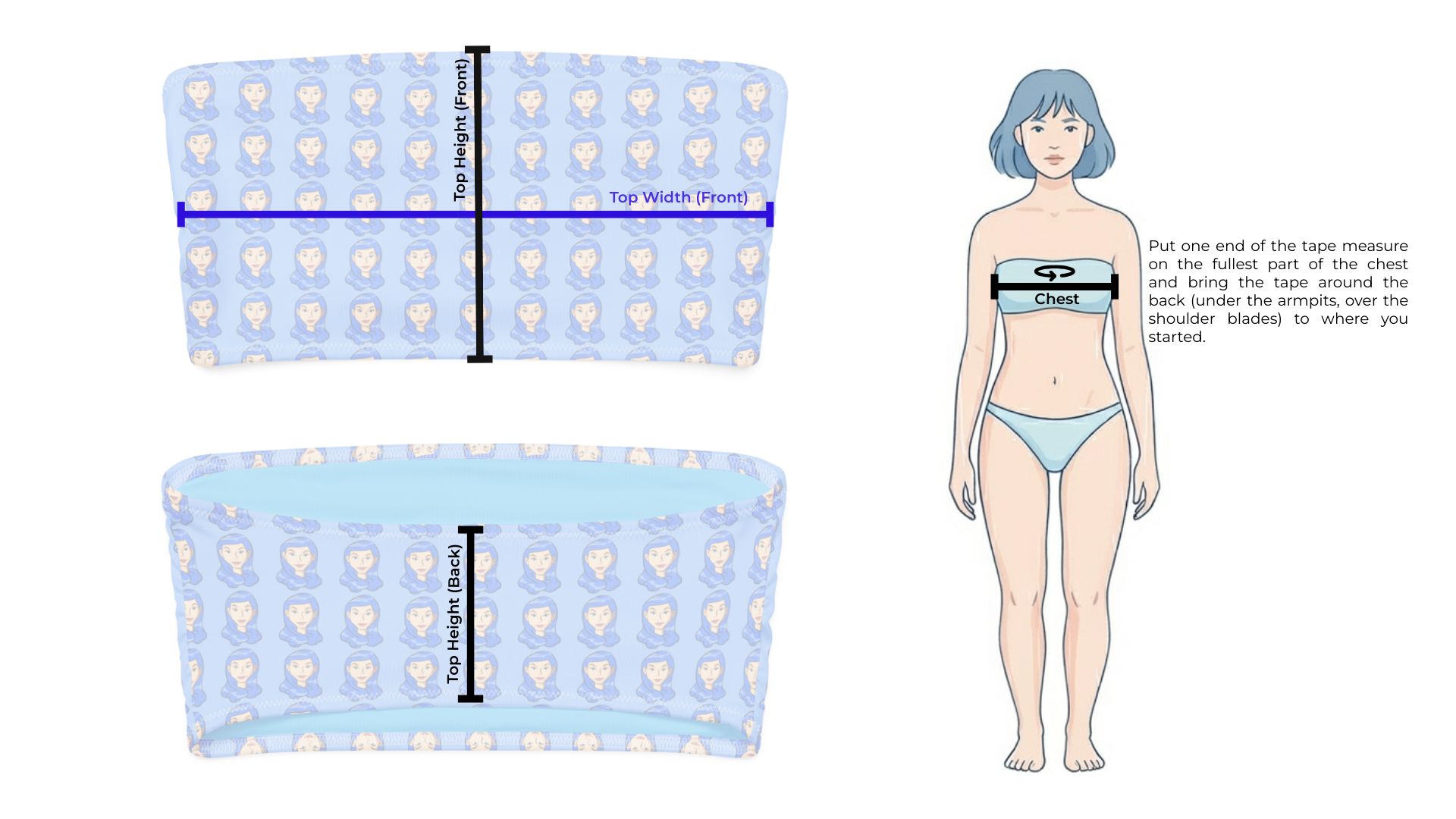 Bandeau Bikini Top Size Guide